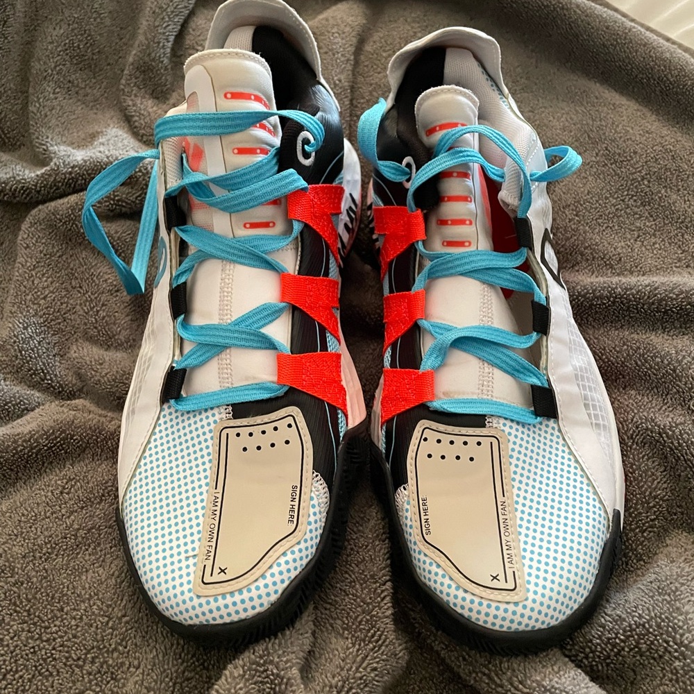 Adidas Pusha T x Dame 6 I Am My Own Fan and Blue Sneakers V